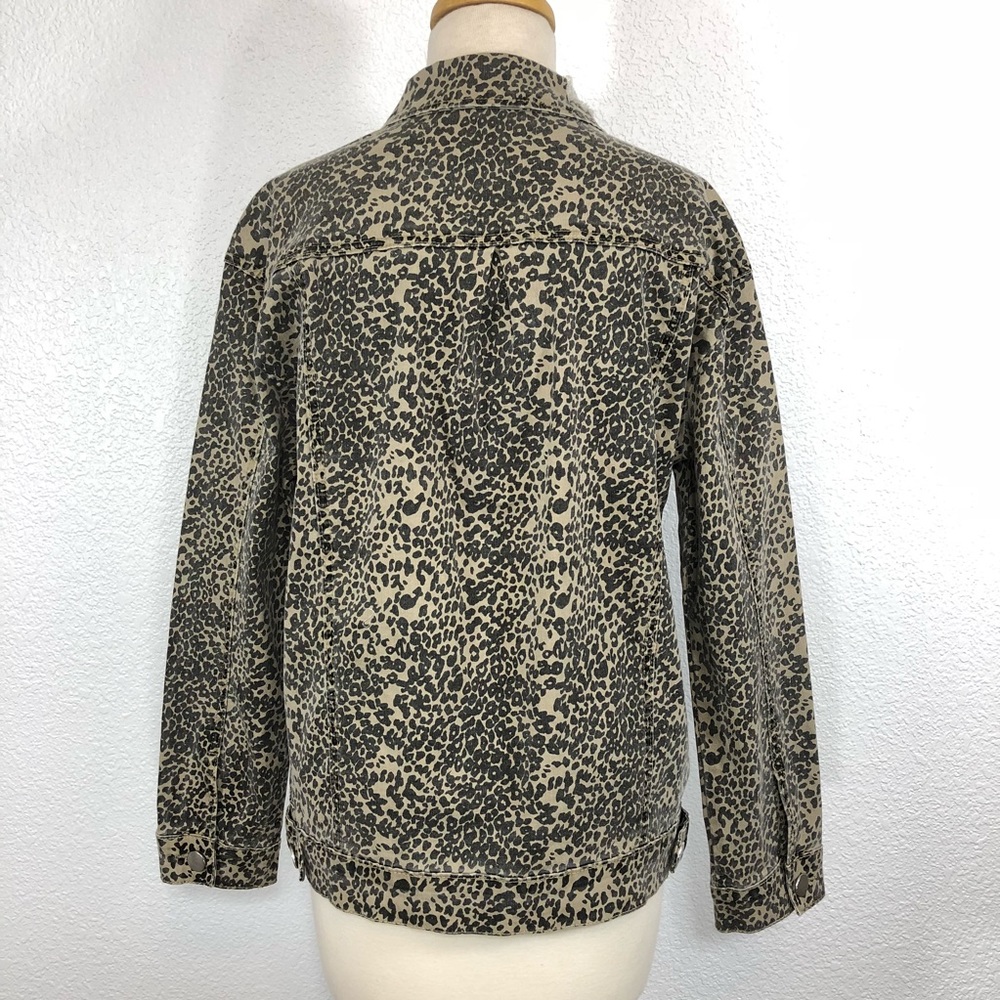Ashley Mason Distressed Jacket Leopard Print - Picture 4 of 8